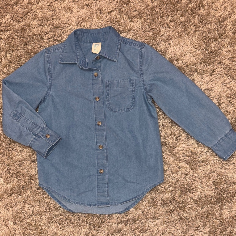 Stylish Blue Kids Button Down Shirt